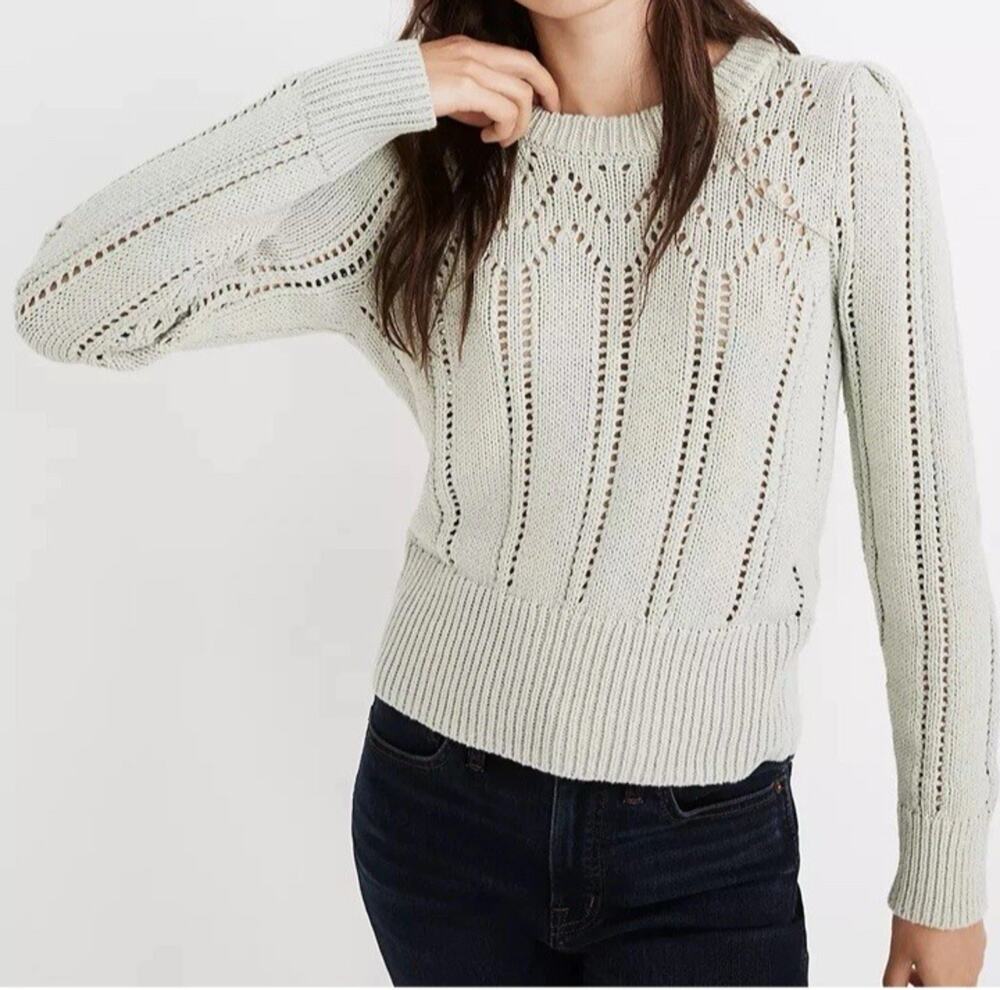 MADEWELL Women’s POINTELLE XXS PUFFSLEEVE SWEATER AO400